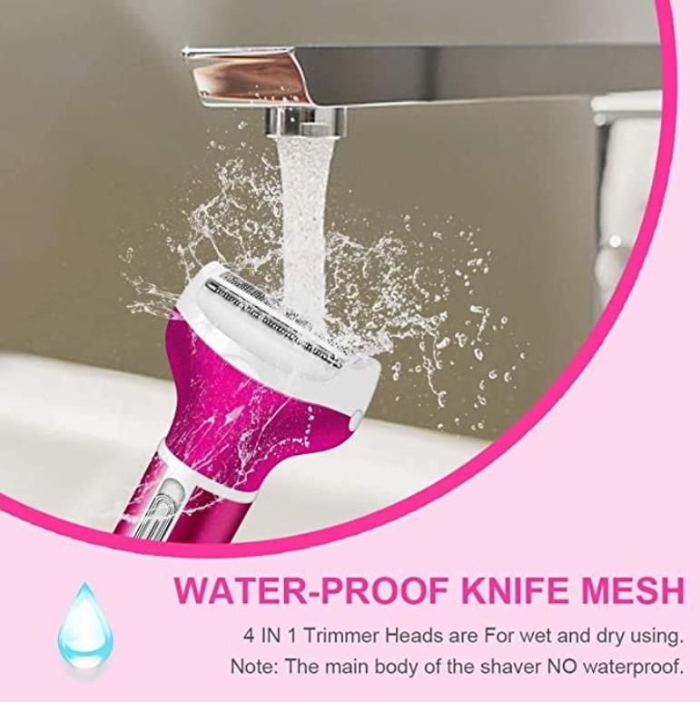 YLCC 4 In 1 Lady Epilator Facial & Body Bikini Underarm Hair Remover Trimmer Shaver Razor Nose Eyebrow Trimmer Epilator
