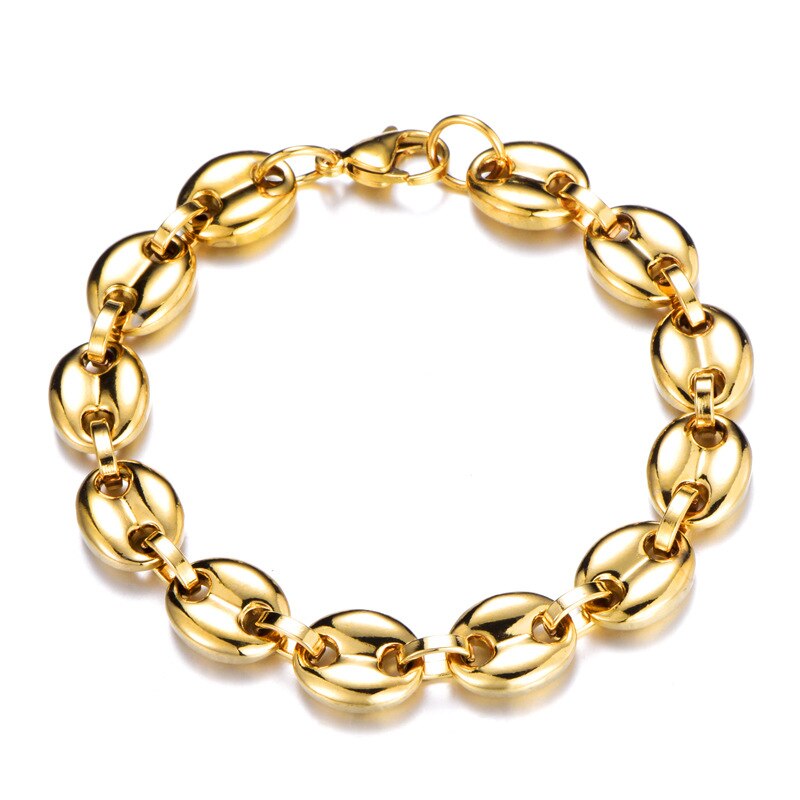 Coffee Beans Chains Necklaces Bracelets Set Stainless Steel Jewelry For Men Women 6MM 8MM 11MM 13MM Hiphop Statement USENSET