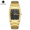 2021 WWOOR Luxury Gold Full Steel Watches Mens Square Quartz WristWatch For Men Sport Waterproof Week and Date Relogio Masculino