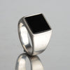 Men's Ring Rock Punk Smooth Stainless Steel Black Stone Gold Silver Color Hip Hop Rings For Men Party Jewelry Wholesale