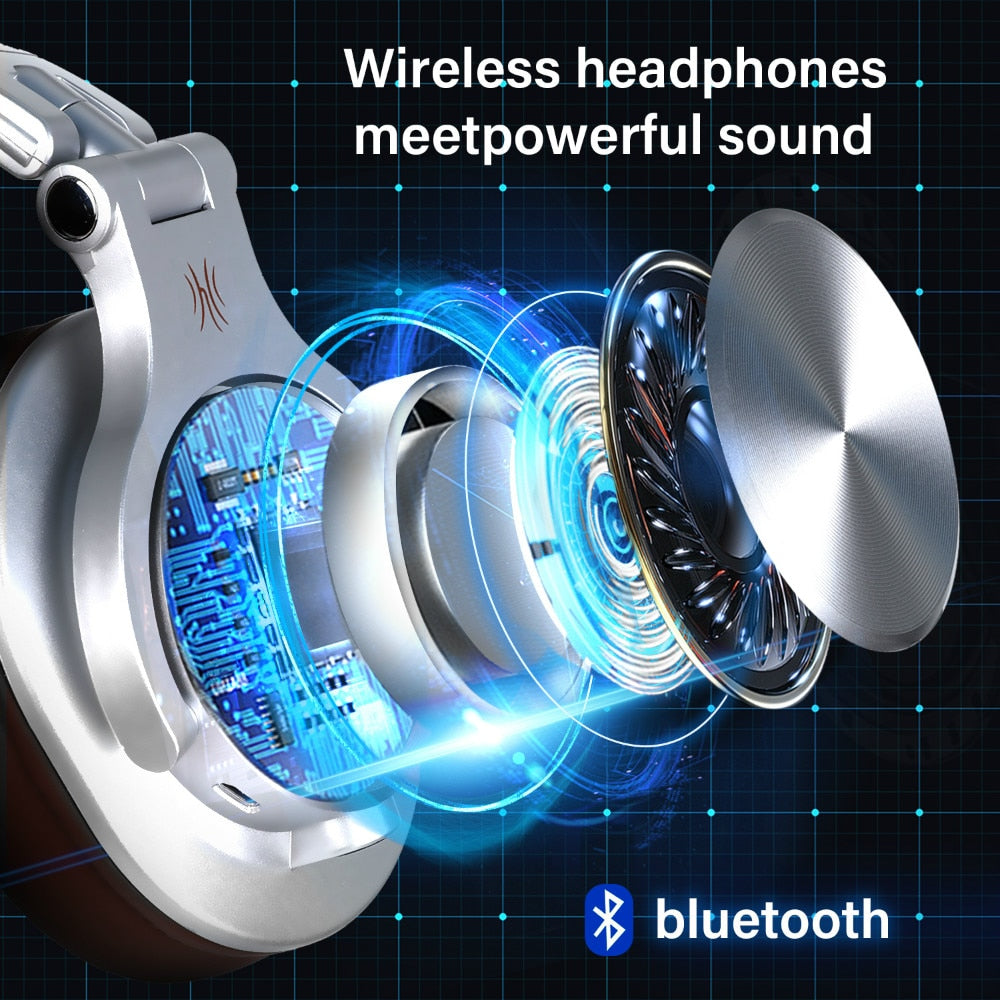 Oneodio Fusion Wired + Wireless Bluetooth Headphones For Phone Mic Over Ear Studio DJ Headphone Professional Recording Headset
