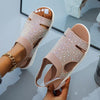 Summer Women Sandals Casual Platform Sandalias Crystal Open Toe Slip-On Solid Flats Chaussure Femme Beach Shoes for Women 2021