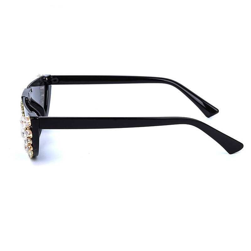 Diamond Cat Eye Sunglasses Women Semi-Rimless Sun Glasses Luxury Brand Designer Crystal Sexy Frame Rhinestone Eyewear Oculos