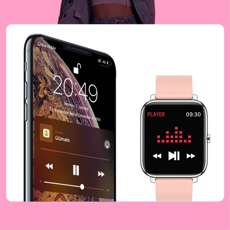 2021 Smart Watch Men Women Waterproof Fitness Sports Watch Heart Rate Tracker Call/SMS Reminder Bluetooth Smartwatch Android iOS