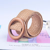 Round Wooden Buckle Dress Belt For Women Casual Female Braided Wide Strap Female Designer Woven Girls Elastic PP Straw Belts 111