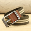 MEDYLA Canvas Belt Men's Casual Alloy Pin Buckle Belts Young Students' Military Training Belts Pants Striped Quality Belt