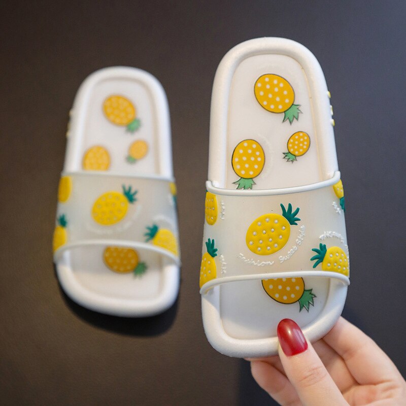 Cartoon Fruit Slippers Kids Boy Girl Summer Outdoor Sandals Baby Cute Indoor Bedroom Shoes Antiskid Bathroom Slippers for Shower