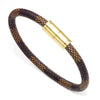 Enthusiasm Classic Women Bracelet Brown Leather Gold Alloy Cute Love Bag Pendant Women Bracelets for Men and Women Jewelry Gifts