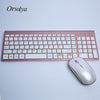2.4G Wireless Keyboard and Mouse Combo Orsolya Whisper-quiet,UK English/German DE/Italian IT layout keyboard,Rose Gold+Silver - Surprise store