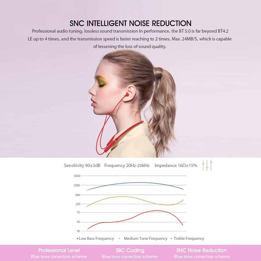 Original Lenovo HE05 Bluetooth Headphone 0.6m Wireless Earphone