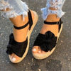 BRKWLYZ 2021 Women Casual Sandals Summer Shoes Hemp Flats Platform Ladies Bowknot Buckle Strap Fashion Woman New Peep Toe Female