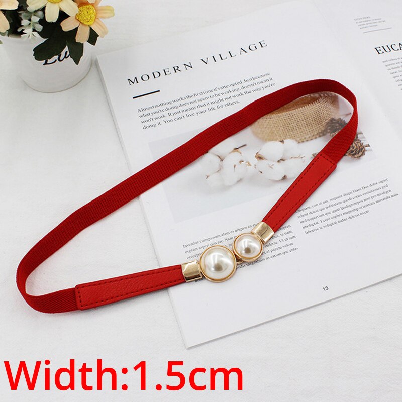 Women's wide belt female designer thick body belt belt fashion elastic dress female luxury white belt elastic red waist 19