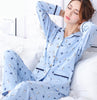 100% Cotton Women's Pajamas Set Long Sleeve Girl Casual Women Sleepwear Leisure Outerwear Sleepwear Pyjamas Nightwear