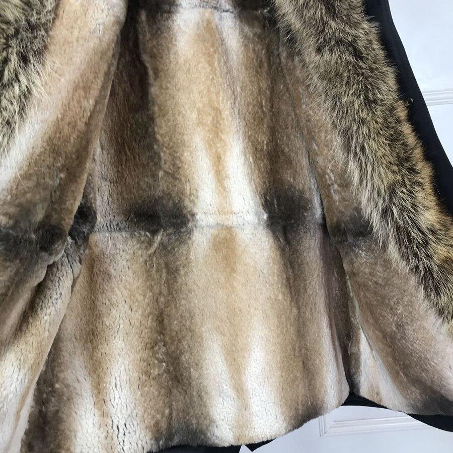 2020 New Business Casual Jacket Men Parka 100% Natural Rabbit Fur Lined Windproof Coat High Quality - Surprise store