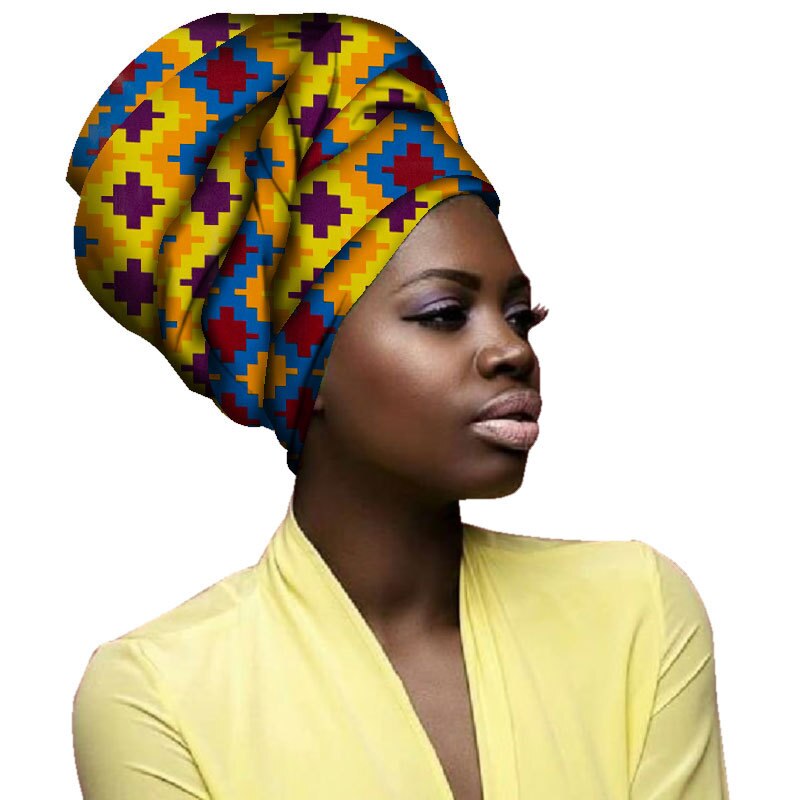 2020 African Fashion Headwrap Women Cotton Fabric Traditional Headtie Scarf Turban pure Cotton