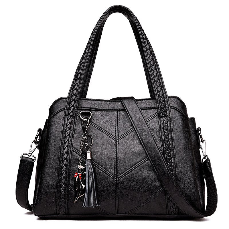 Top-Handle Bag for Women Tassel Tote Luxury Spiraea Women Shoulder Messenger Bags Designer High Quality Leather Handbag Cute Cat