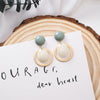 Fashion Candy Color Smooth Acrylic Drop Earrings Simple Geometric Round Button Statement Earrings with stones bijoux femme 2019 - Surprise store