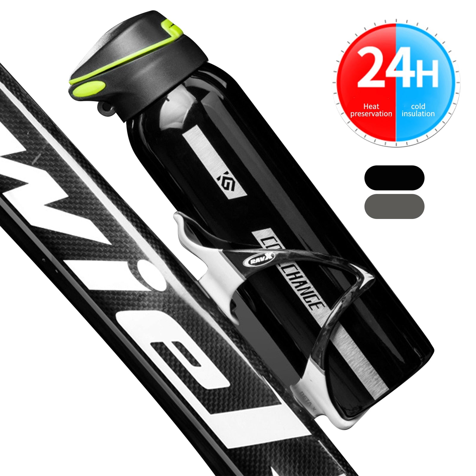 loozykit 500ml Aluminum Alloy Mountain Bike Bicycle Water Bottle Kettle Cycling Thermos Warm Keeping Water Cup Sports Bottle