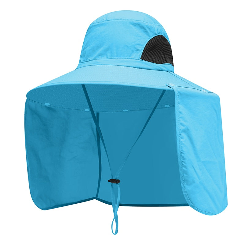 CAMOLAND 2 IN 1 Summer UPF50+ Sun Hats Women Mens Waterproof Fishing Hat With Neck Flap Hiking Cap Outdoor Bucket Hat