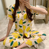 Pyjamas women short sleeve long pant summer sleepwear pajamas set cute cartoon cotton pijamas suit new home clothes 15 styles