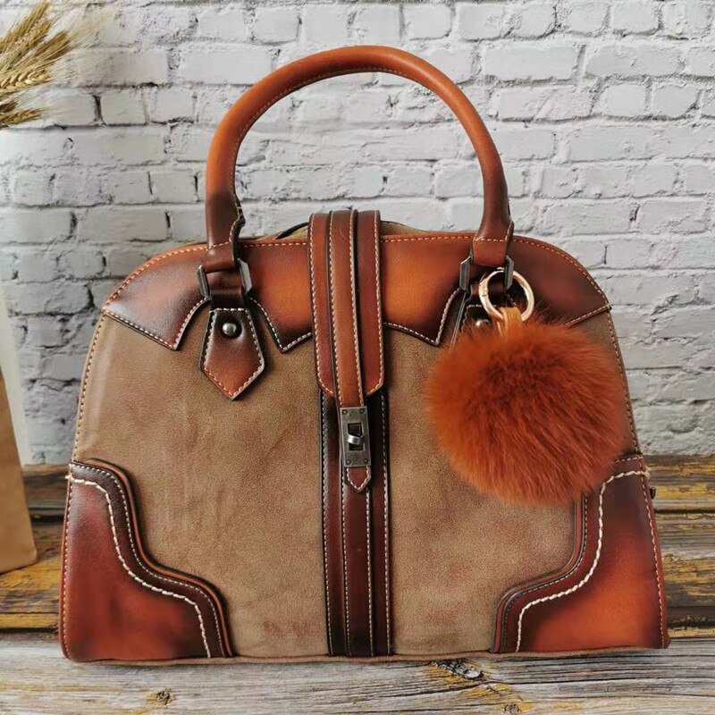 IMYOK New Designer Casual Women Tote Vintage Hand Bags Soft Leather Laides Shoulder Bag High Quality Sac a Main Femme