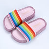Children's Sandals for Girls Rainbow Straps Baby Slippers Kid's Summer Outdoor LED Flash lighted Slipper Luminous 1pairs/2pcs