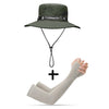 UPF 50+ Summer Hats Men Sun Protector UV-proof Breathable Bucket Hat Large Wide Brim Hiking Outdoor Fishing Beach Cap Cowboy New