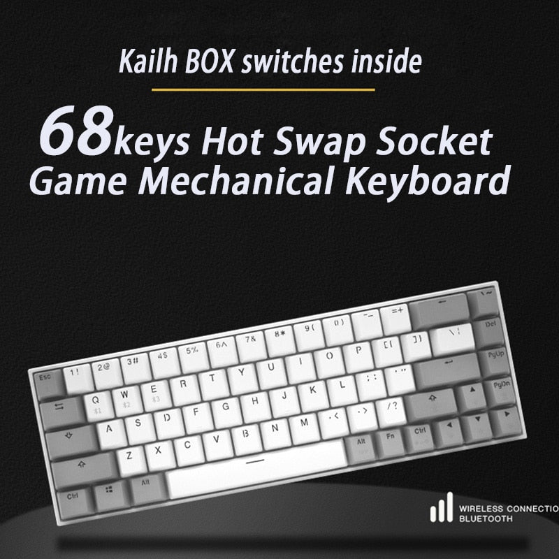 FL ESPORTS 68 Keys Hot Swap Socket Gaming Mechanical Keyboard Kailh box switch inside for PC Laptop Office Work