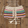 Hand Crochet Bikini Set Beach Women Swimwear Chain Tube Top Stripe Swimsuit Suit