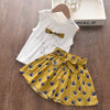 Bear Leader Girls Clothing Sets New Summer Sleeveless T-shirt+Print Bow Skirt 2Pcs for Kids Clothing Sets Baby Clothes Outfits