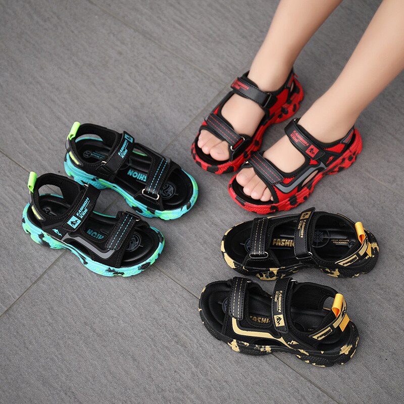 CAGILKZEL New 2020 Summer Kids Sandals Fashion Sandalias Childrens Shoes Non-slip Soft Bottom Leather Boys Sandals for Children