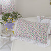 48x74cm Pink Twin Heart Rabbit Pillow Case Cover Cotton Hairball Ruffle Pillowcase Girl Cute Bedding Toy Home Decor