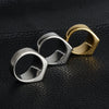 Men's Ring Rock Punk Smooth Stainless Steel Black Stone Gold Silver Color Hip Hop Rings For Men Party Jewelry Wholesale