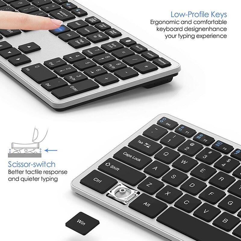 SeenDa Bluetooth keyboard Full-Size Wireless Bluetooth Keyboard for Ipad Laptop Table 109-button multi-pairing - Surprise store