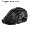 Hats Men Women Street Bonnet Genuine Leather Beret Male Thin Hats 55-61 cm Adjustable Forward Cap Leisure Duckbill Casquette