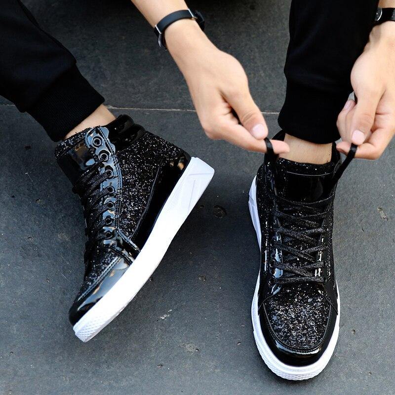 Women Shoes Gold Sneakers Shining Fashion Trainers Women Shoes Casual Lace-Up Tenis Feminino Zapatos De Mujer Womens Sneakers - Surprise store