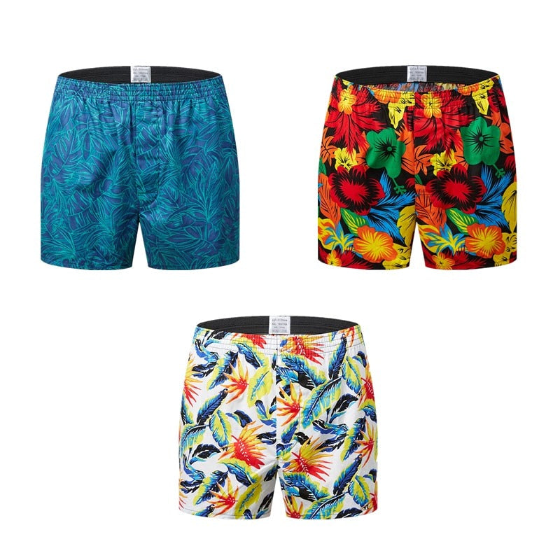 3pack Classic prited Boxers Cotton Mens Underwear Trunks Woven Homme Arrow Panties Boxer with Elastic Waistband Shorts Loose men