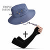 Outdoor Summer Men's Sun Hat Wide Brim Breathable Mountaineering Hiking Bucket Hat Anti-UV Sun Protection Sunshade Fishing Hat