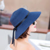 Big side Beach big brim hat casual summer caps Ladies shade Black belt Woman Europe America sun hats hand made women straw cap - Surprise store