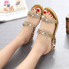 2020 New women shoes slippers summer beach sandals Fashion women Rhinestone outdoor slippers flip flops shoes women mujer