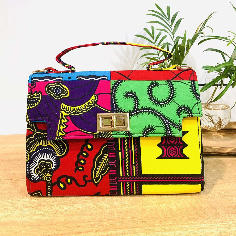African bag Inclined Shoulder bag High Quality wax material Traditional Ankara Bag Cotton Wax Print material for Woman Bag