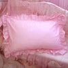 48x74cm Pink Twin Heart Rabbit Pillow Case Cover Cotton Hairball Ruffle Pillowcase Girl Cute Bedding Toy Home Decor