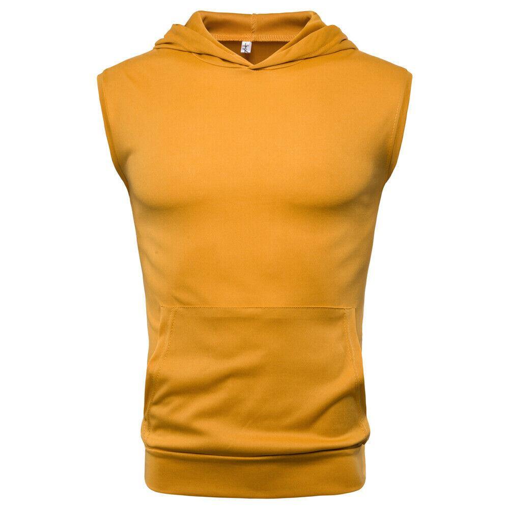 Men Hot Summer Muscle Hoodie Tank Tops Sleeveless Bodybuilding Gym Workout Fitness Shirts Vest Tops Men's Clothing - Surprise store