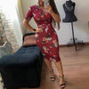 Plus Size Women Autumn Winter Work Office Business Belted Pencil Dress Casual Front Zipper Patchwork Sheath Bodycon Midi Dress - Surprise store