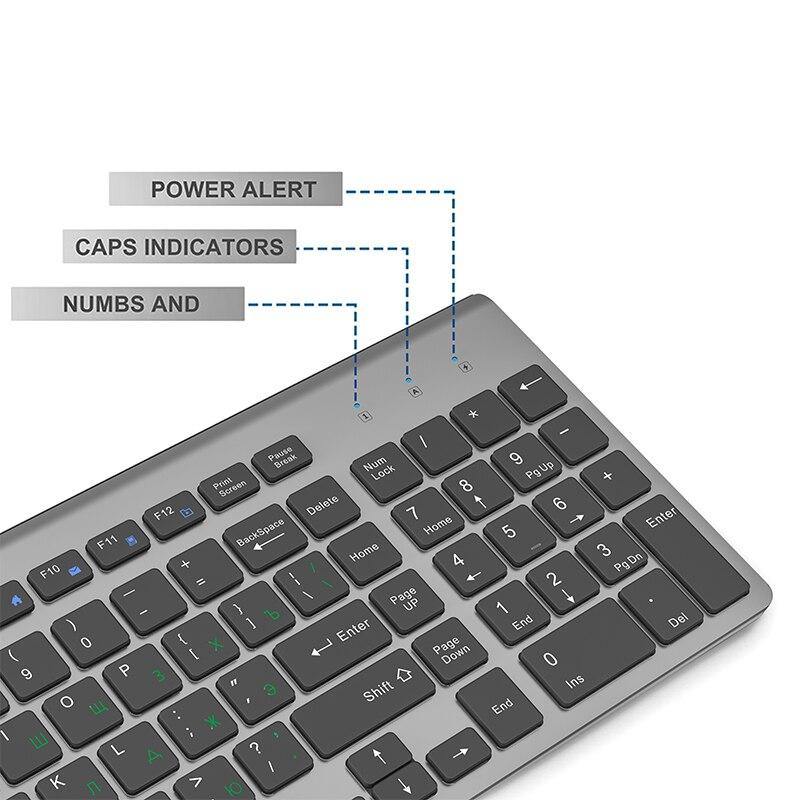 Russian keyboard wireless keyboard mouse set USB receiver with small digital compact keyboard for home office silent mouse - Surprise store