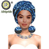 African Turbans African Headwraps for Woman African Headscarf Nigerian Headtie with Matching Earring Dashiki Ankara Wax S20H004