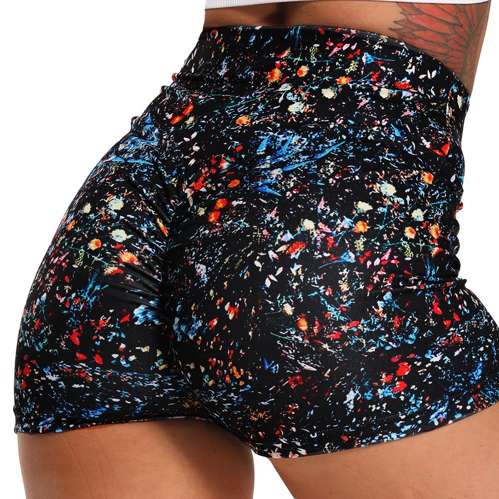 3D Mesh Sexy Yoga Shorts Women Sports Wear Fitness Short Pants Skinny Female Push Up Gym Clothing Elastic Breathable Sportwear