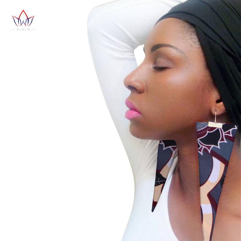 Trendy African Fabric Earrings Handmade Earrings For Women Party Gift African Print Ankara Big Oversized Drop Earrings WYB279