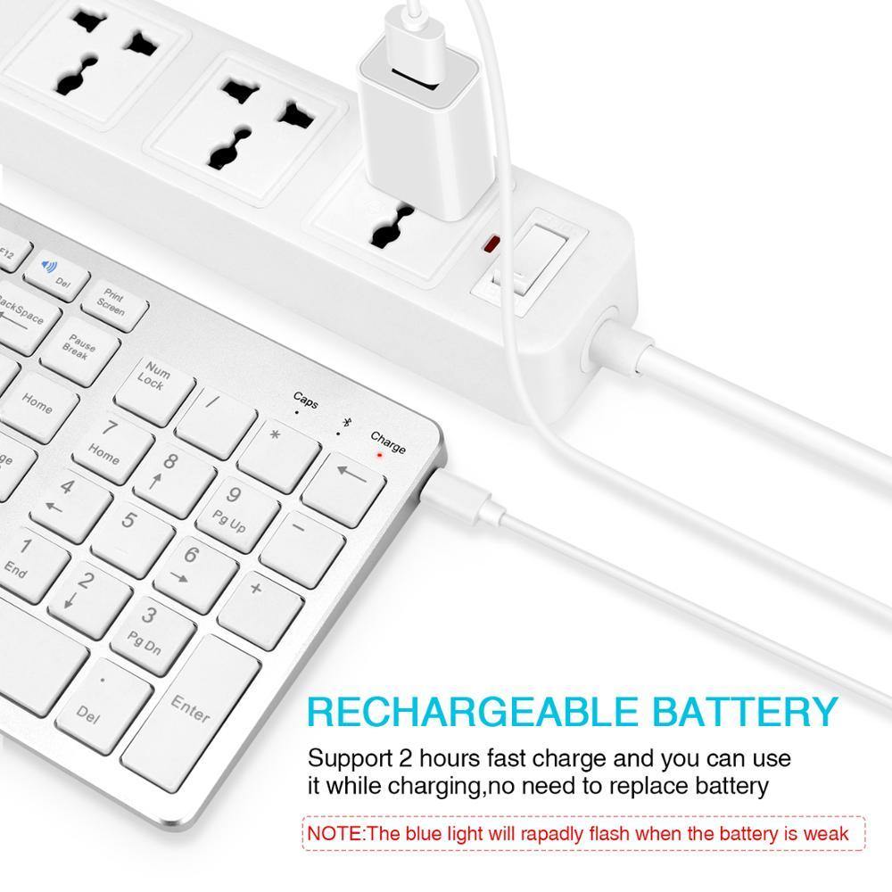 Zienstar Spanish Wireless Bluetooth Keyboard for Ipad,MACBOOK,LAPTOP,Computer and Android Tablet ,Rechargeable Lithium Battery - Surprise store