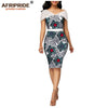 African wax summer bodycon dresses for women AFRIPRIDE tailor made adjustable sleeves knee length women party dress A1925006 - Surprise store